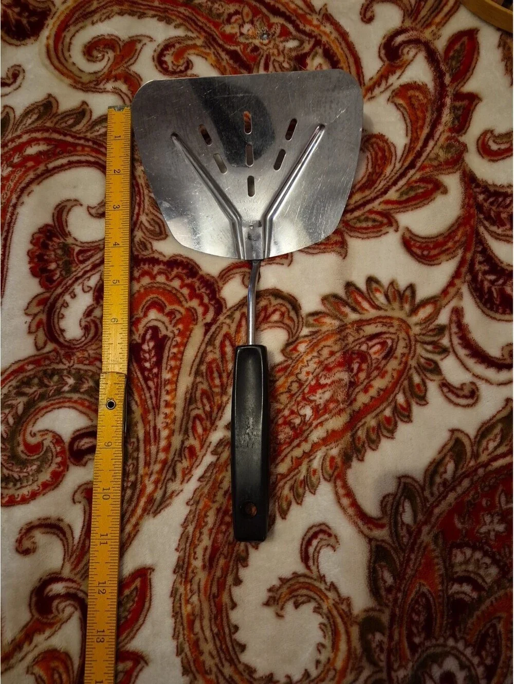 Vintage Foley Wide Curved Slotted Spatula Lifter Turner Fish Stainless
